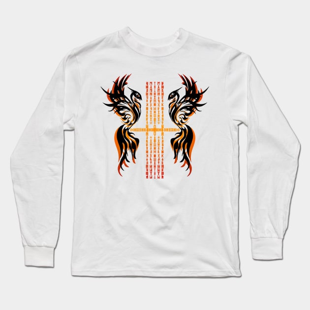 Dark Phoenix Runes Long Sleeve T-Shirt by Kirion